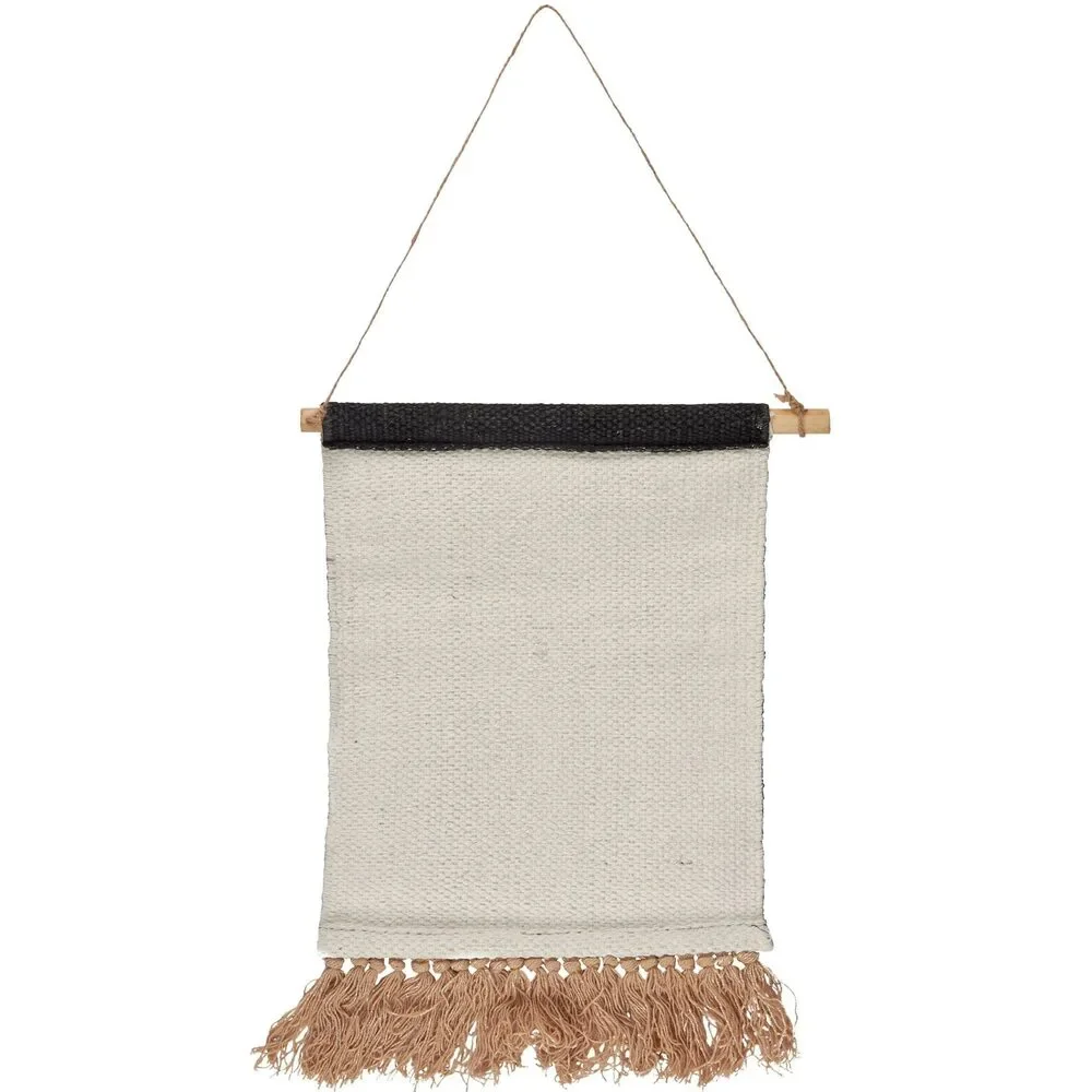 Diamond Western Cotton Wall Hanging with Jute Tassels | Rustic Boho Western Wal